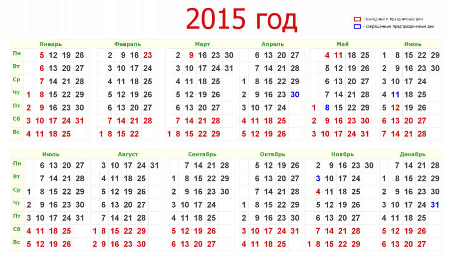 Календарь праздников в 2015 году в России. Как отдыхаем в новогодние праздники в 2015 году.